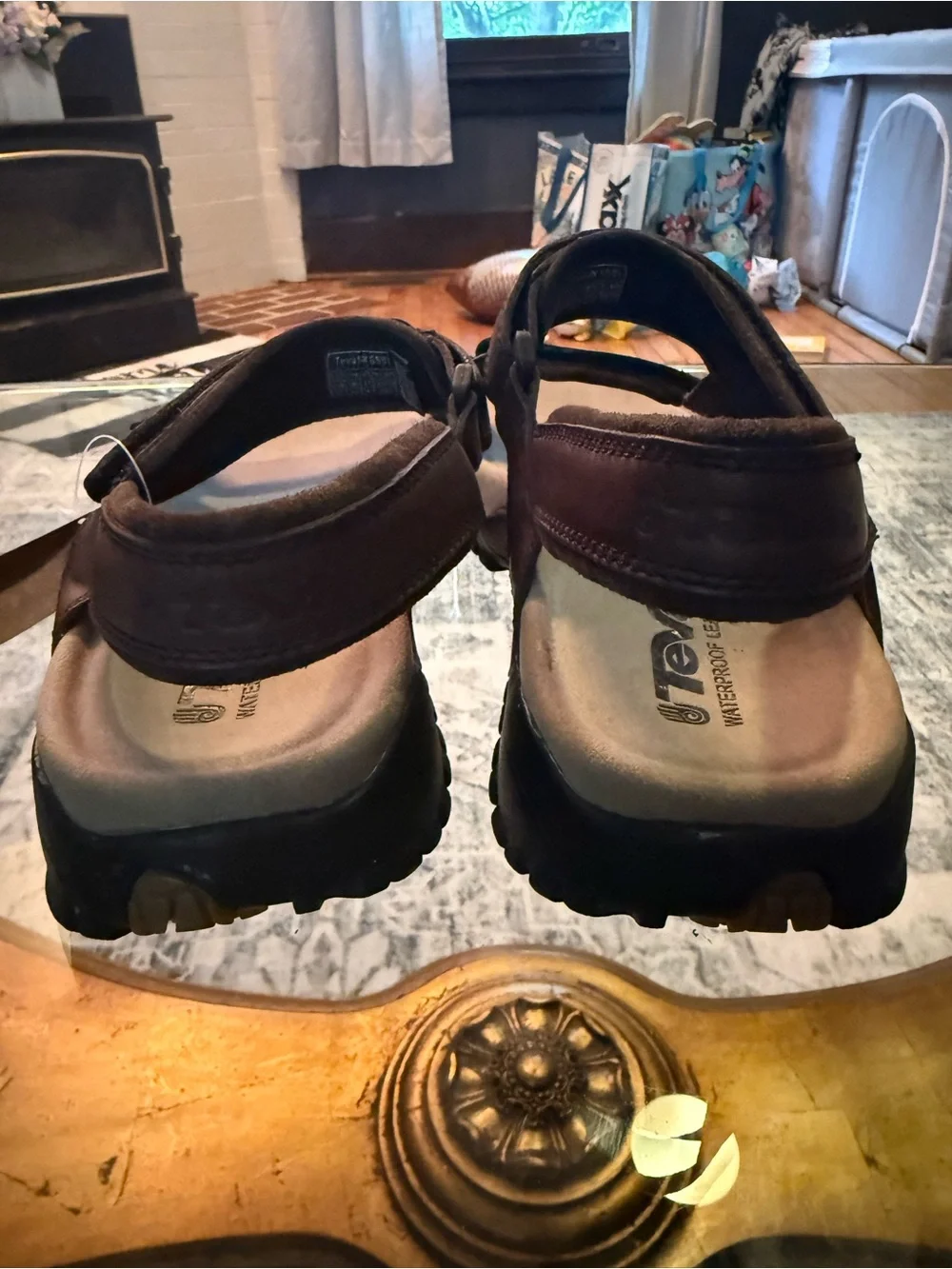 Vintage Teva Fisherman Brown Leather Hiking Adjustable Waterproof Sandals 13